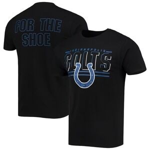 Indianapolis Colts Junk Food Black Slogan 2 Sided T-shirt